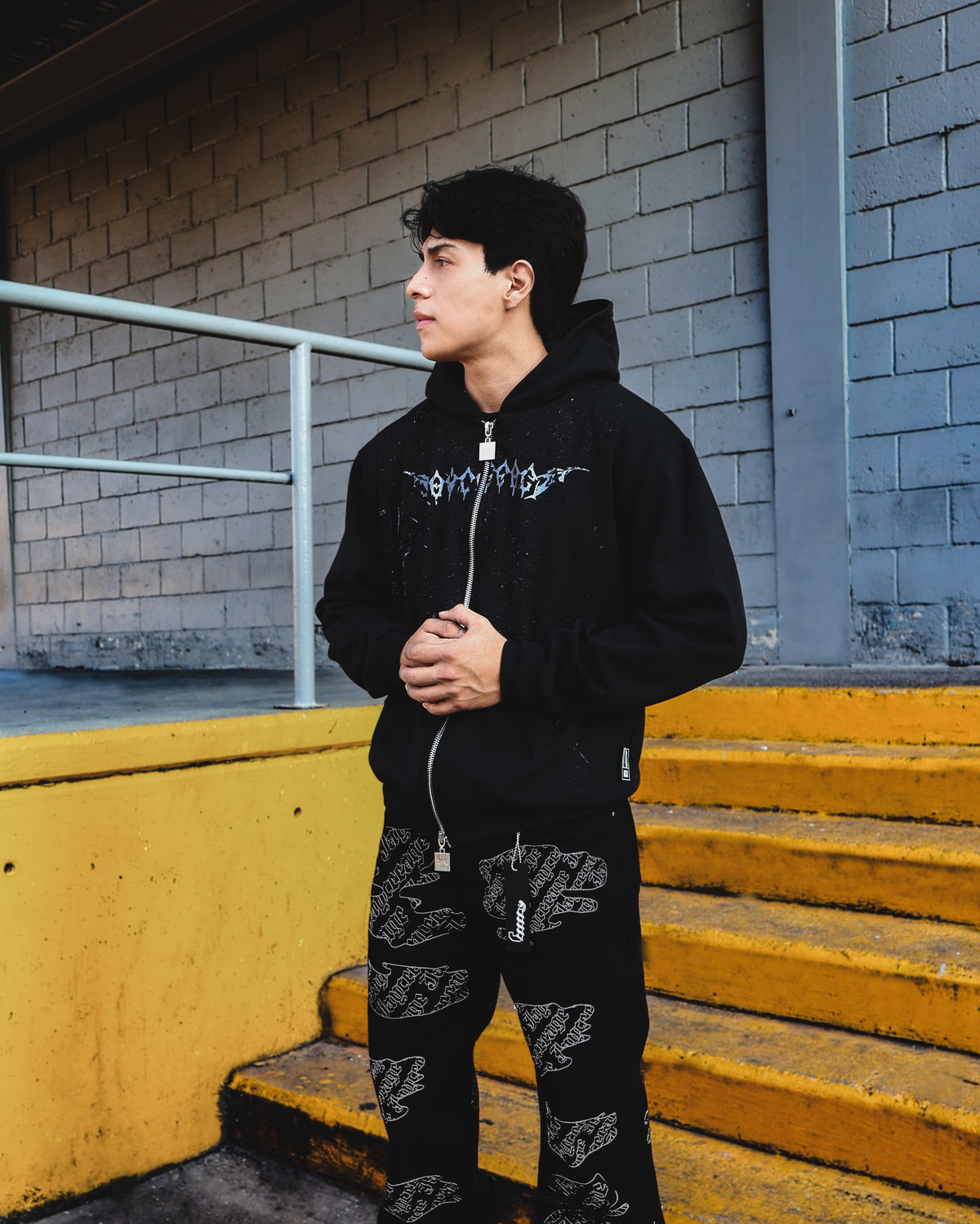 SKULL DOUBLE ZIP HOODIE