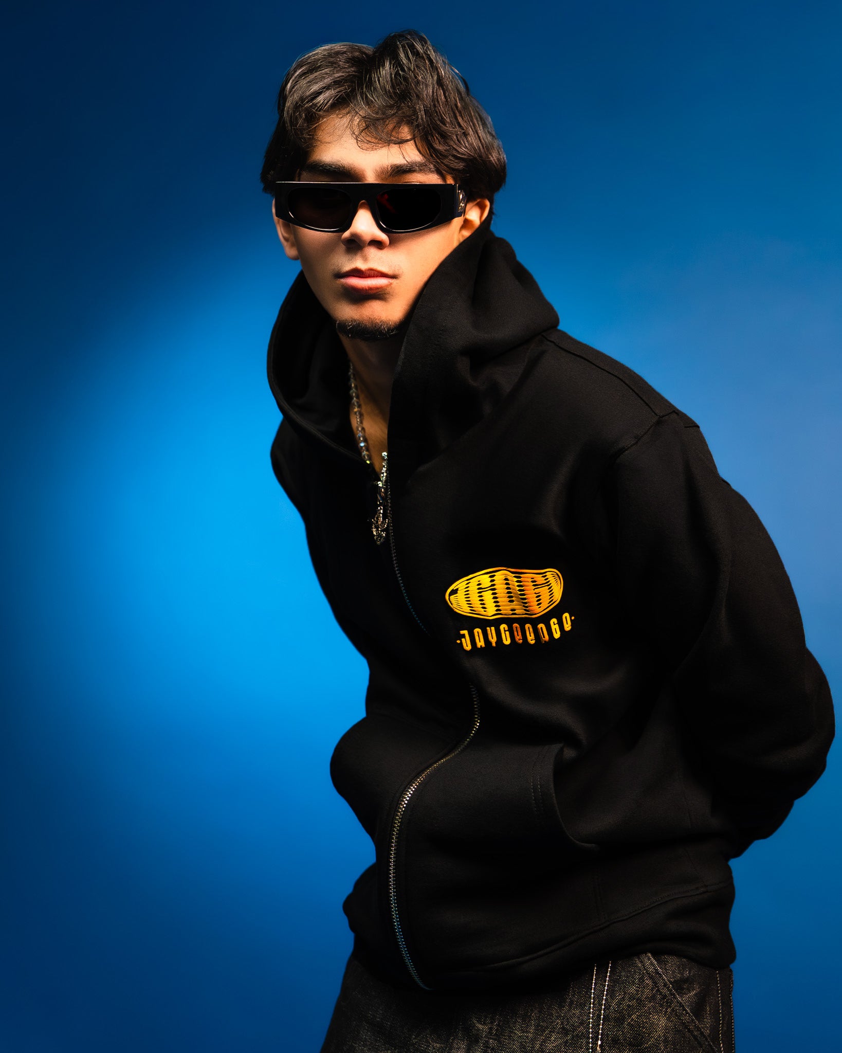 YELLOW ZIPPER HOODIE