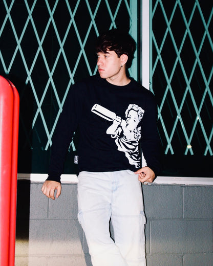 ANGEL BLACK CREWNECK