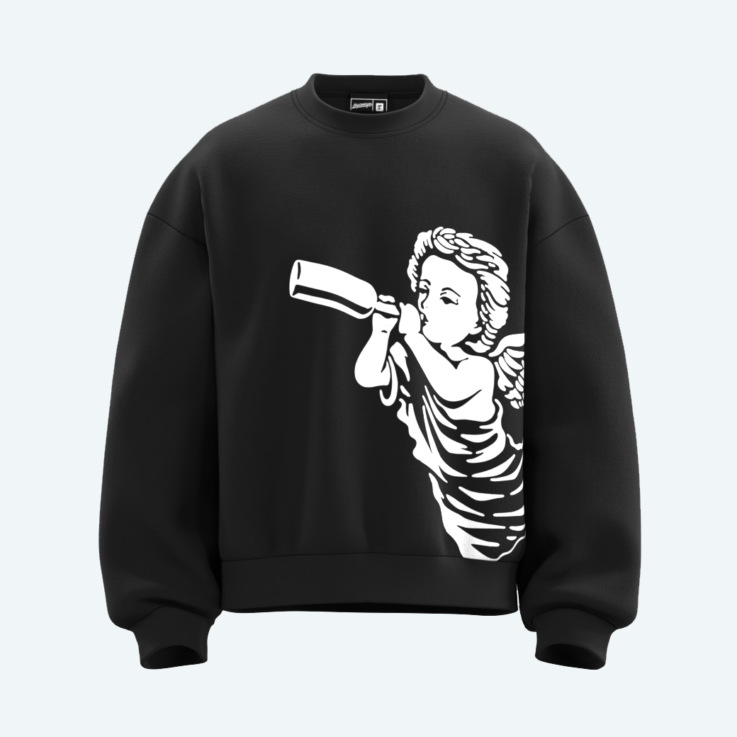 ANGEL BLACK CREWNECK