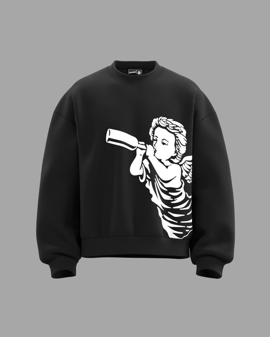 ANGEL BLACK CREWNECK