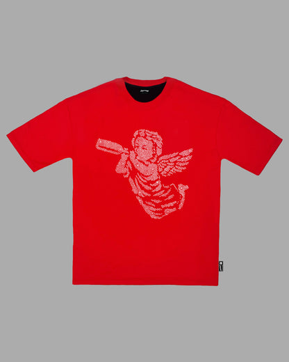 CRYSTAL ANGEL RED TEE