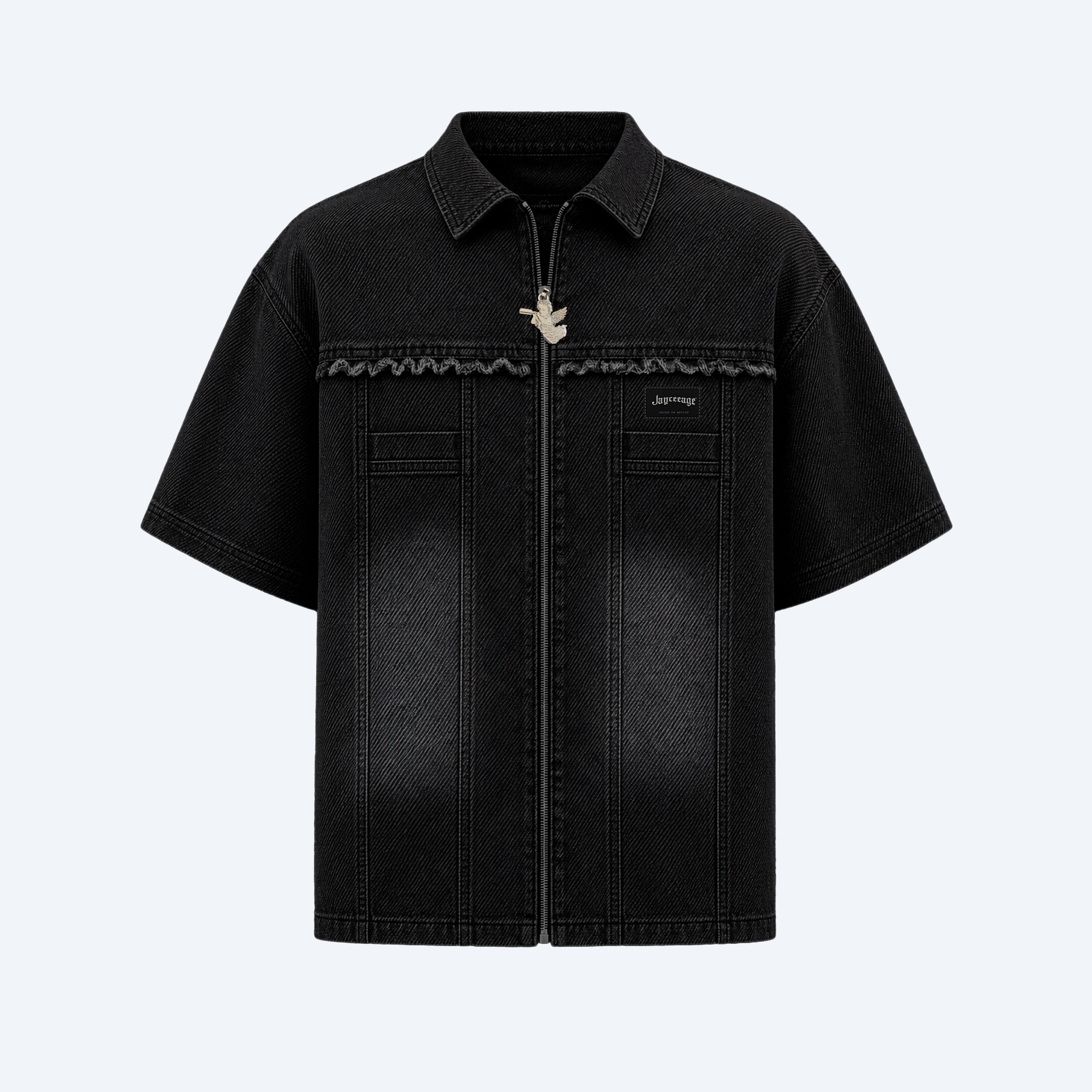 DENIM ZIP OVERSHIRT