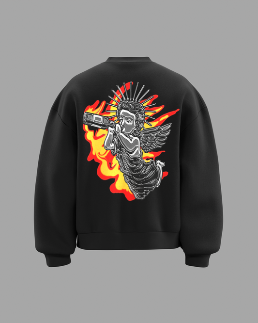 ANGEL ON FIRE CREWNECK