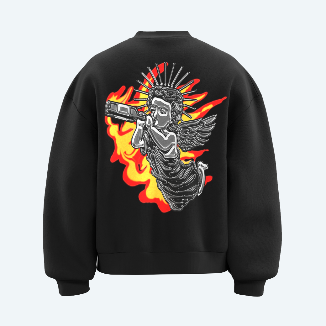 ANGEL ON FIRE CREWNECK