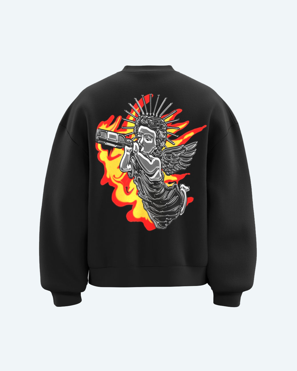 ANGEL ON FIRE CREWNECK