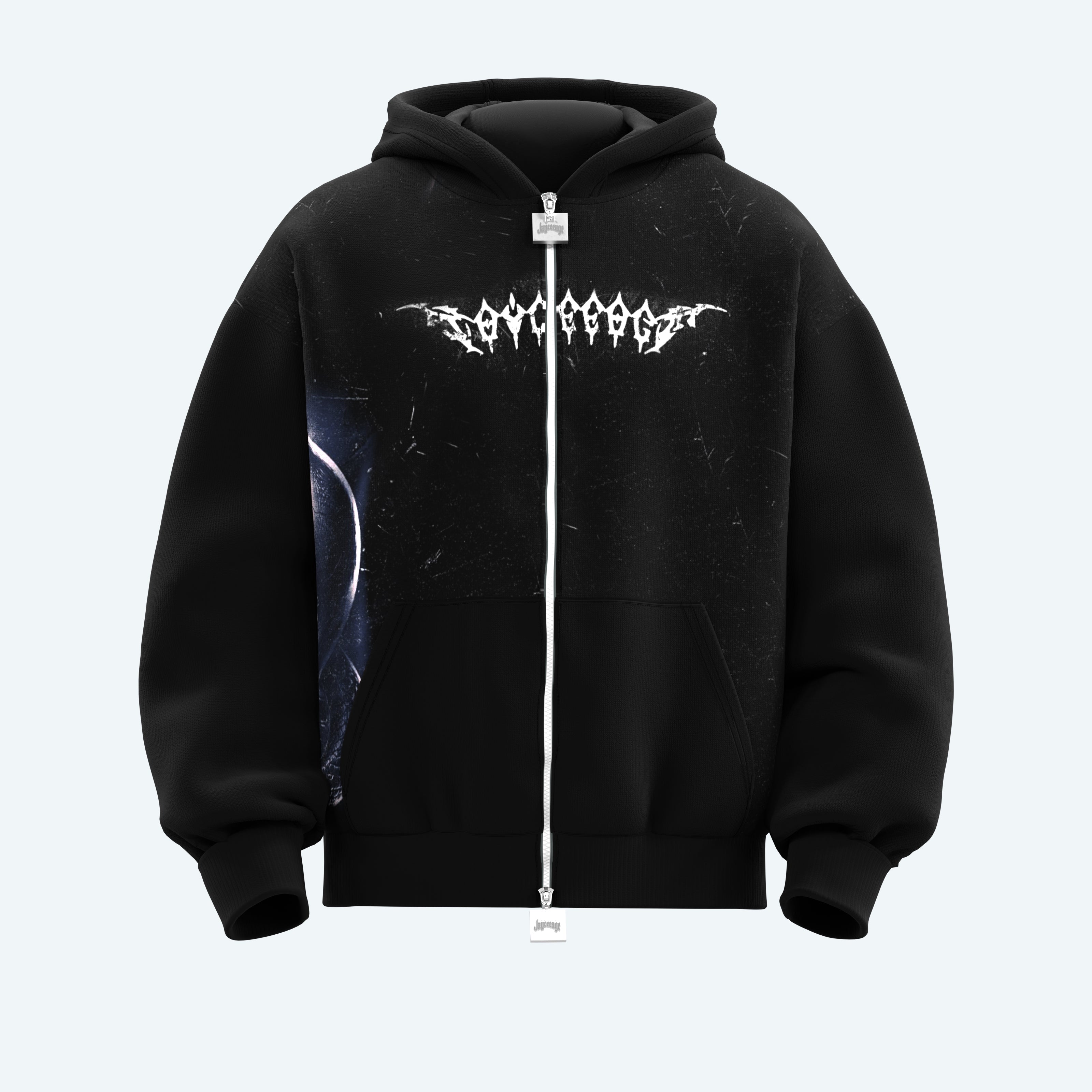 SKULL DOUBLE ZIP HOODIE