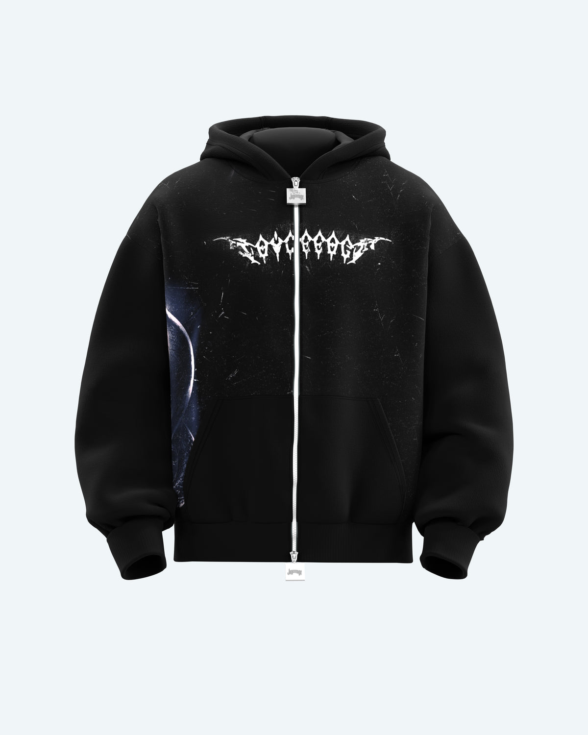 SKULL DOUBLE ZIP HOODIE